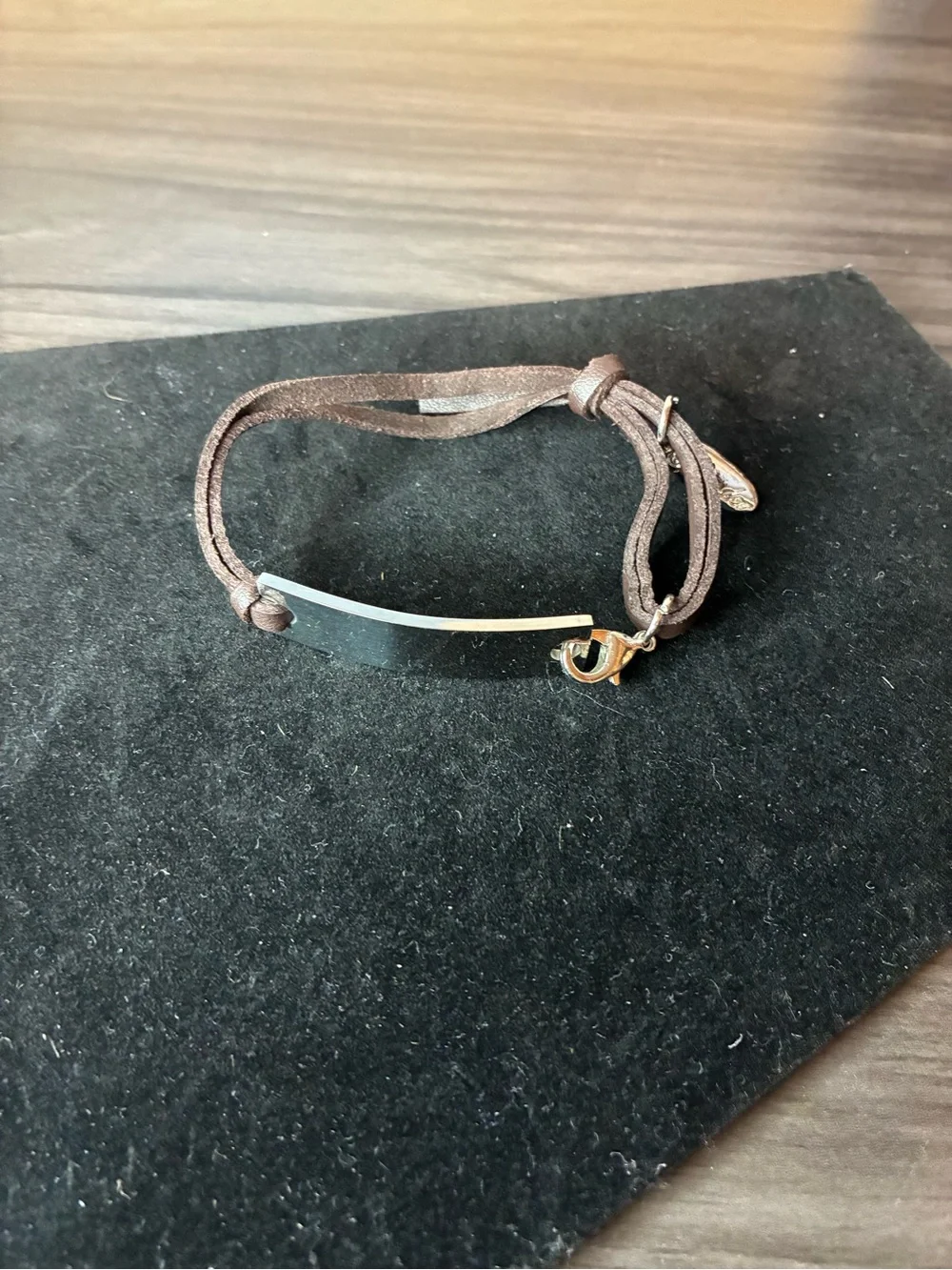 Plunder Brown Leather Bracelet w/ Silver Plate